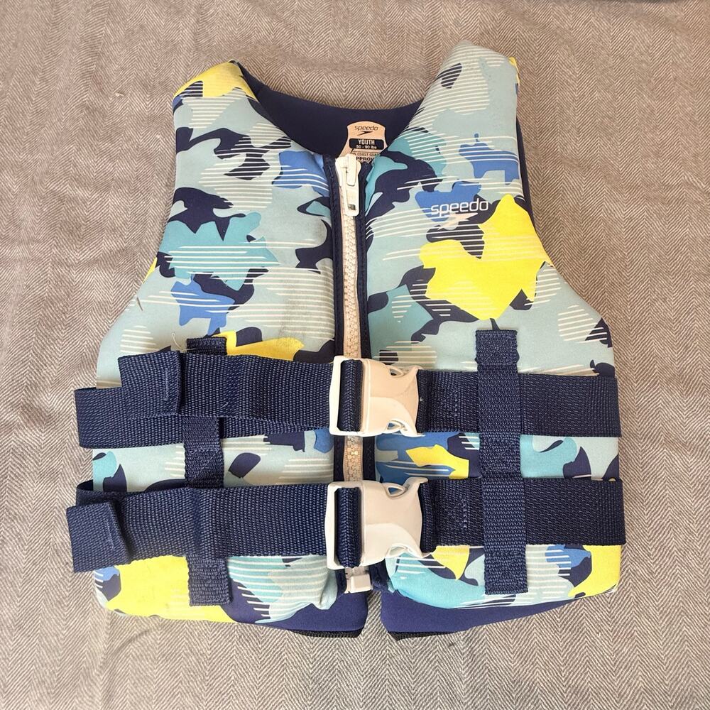 Speedo Youth 50-90 lbs USCG Approved Type III PFD Flotation Aid Vest Life Jacket